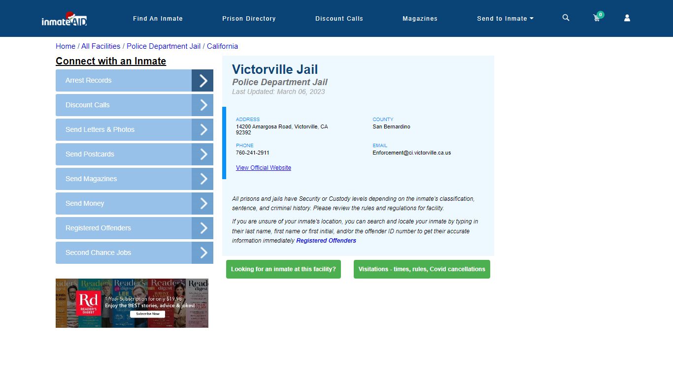 Victorville Jail & Inmate Search - Victorville, CA